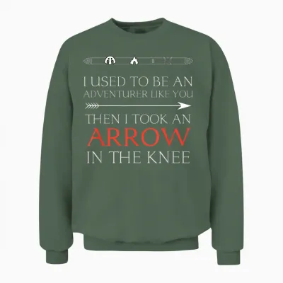 Funny I Used to Be an Adventurer Like You Unisex Sweatshirt - Military Green