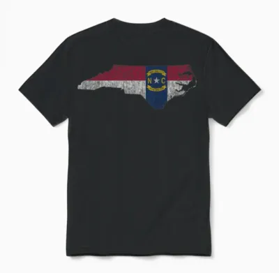 North Carolina Flag Vintage Distressed Unisex T-Shirt - Black