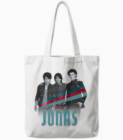 Disney Channel Jonas Nick Joe and Kevin Tote Bags - White