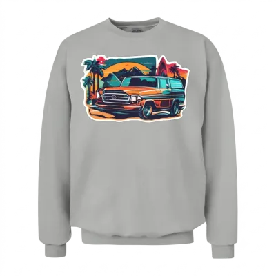 Retro Car Miami Beach Unisex Sweatshirt - Ash