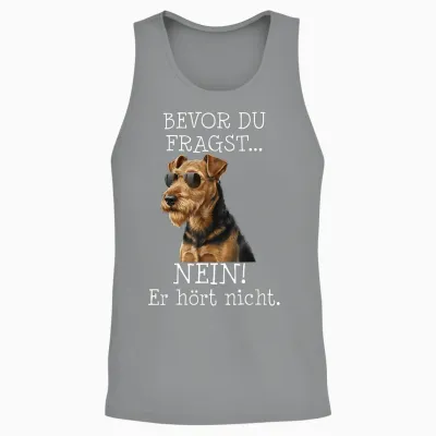 Bevor Du Fragst Airedale Terrier Lustiger Spruch Unisex Tank Top - Sport Grey
