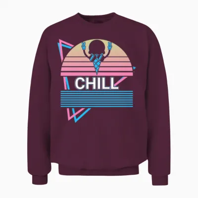 Ice Cream Retro Unisex Sweatshirt - Maroon
