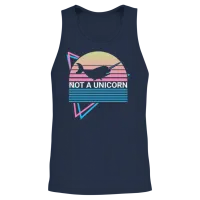 Narwhal Retro Unisex Tank Top - Navy – 2