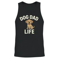 Dog Dad Life – Cute Cartoon Puppy Design for Dog Unisex Tank Top - Black – 2