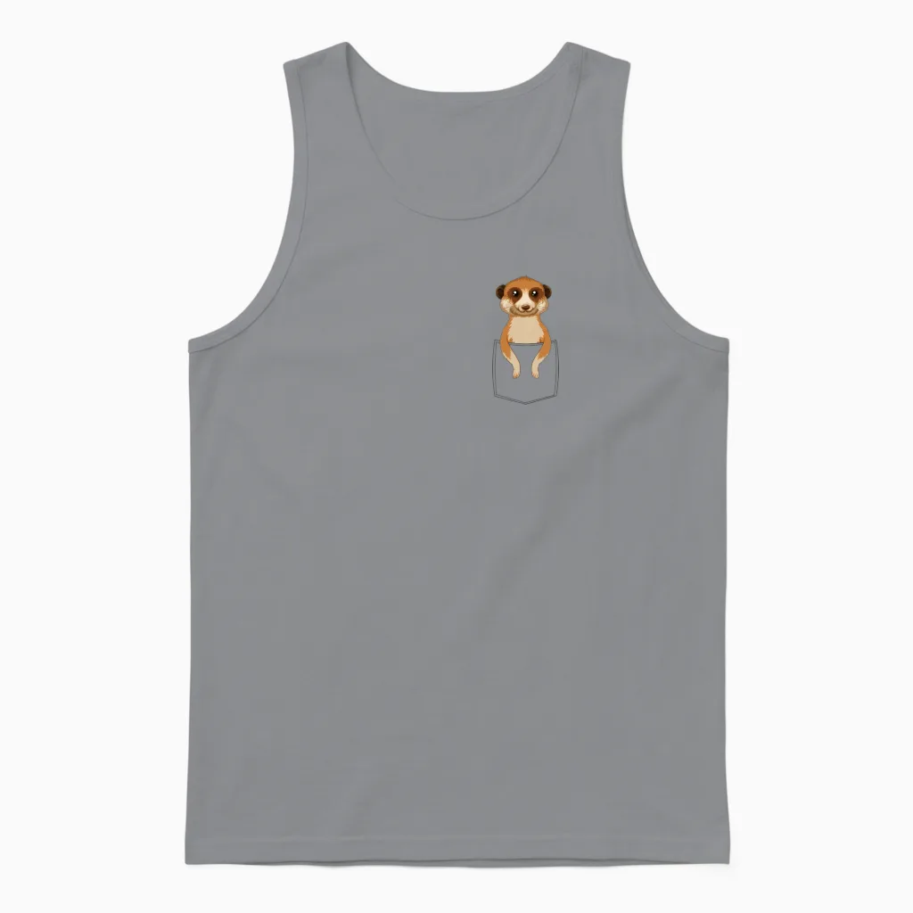 Meerkat Pocket Unisex Tank Top in Sport Grey