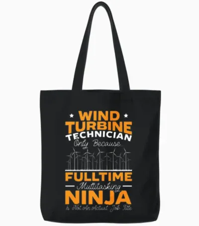 Wind Renewable Energy Windtech Windmill Enthusiast Tote Bags - Black