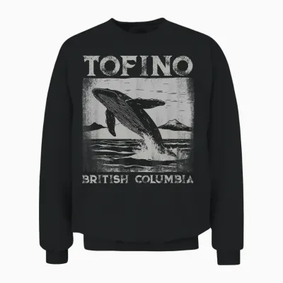 Tofino Colombie-Britannique Baleine Grise île De Vancouver Canada Unisex Sweatshirt - Black