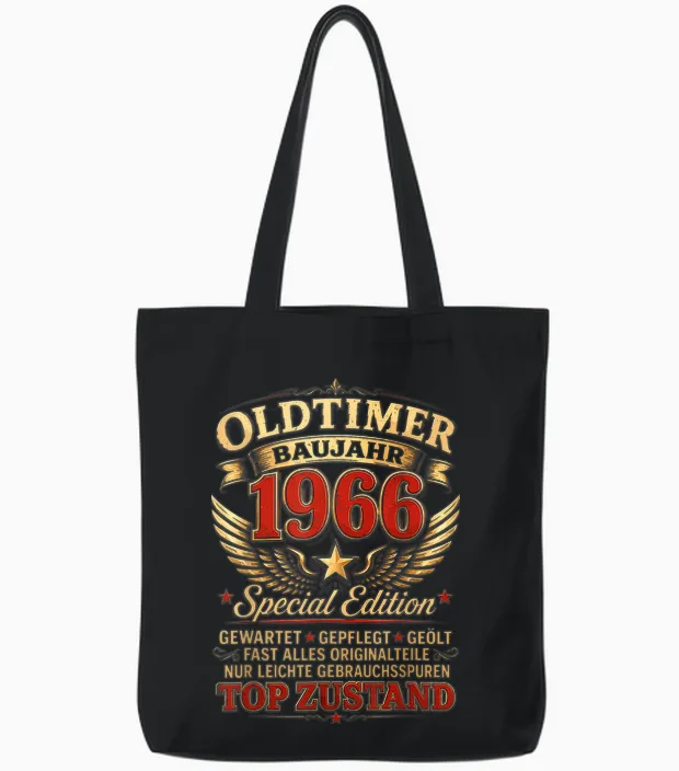 60. Geburtstag Mann Frau 60 Jahre 1966 Deko Lustig Geschenk Tote Bags in Black