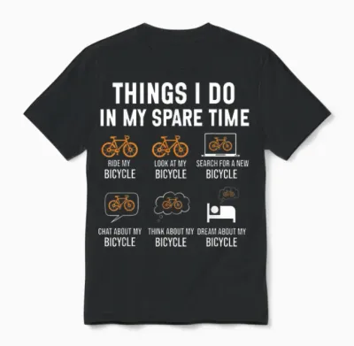 Funny Cycling Bicycle Rider Road Bike Racer Cyclist Joke Unisex T-Shirt - Black