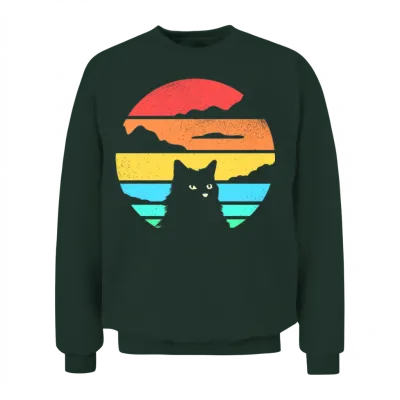 Retro Cat Unisex Sweatshirt - Forest