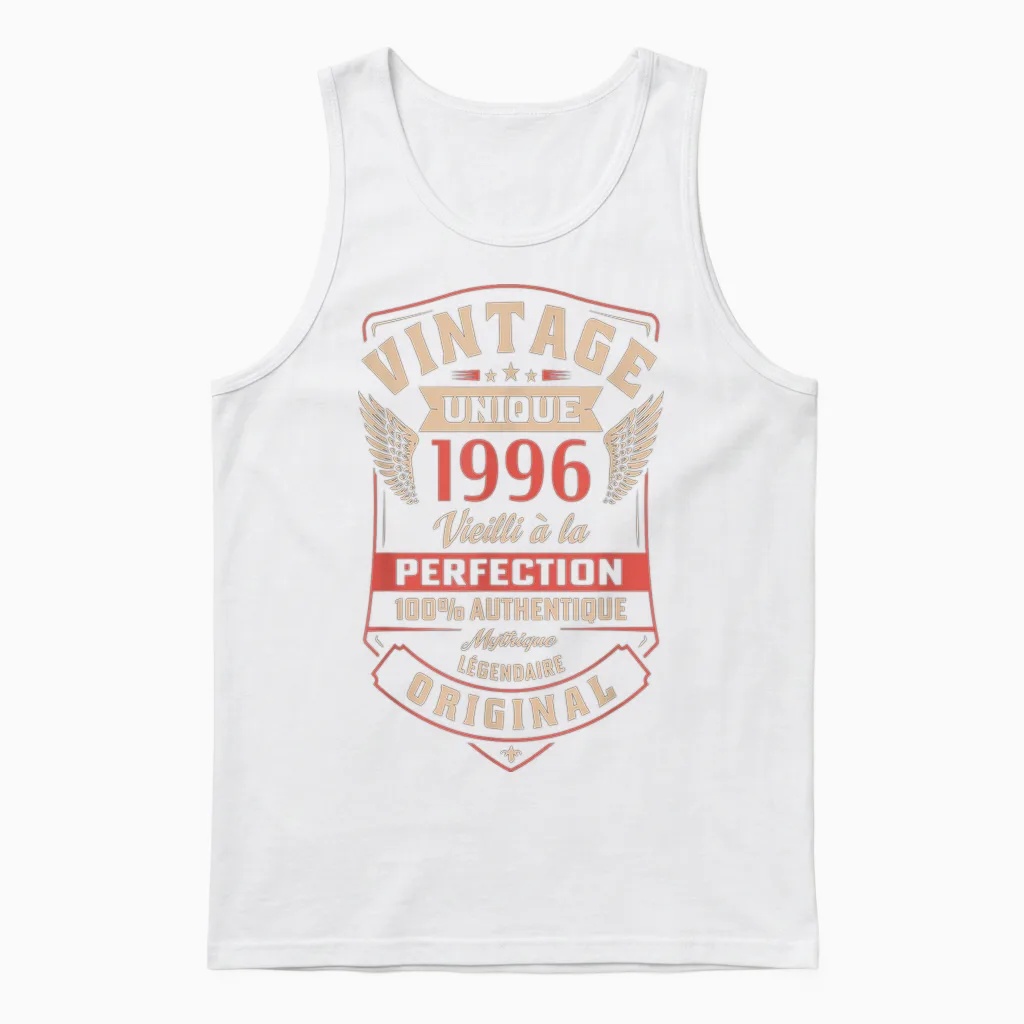 1996 Cadeau Anniv. 30 Ans Homme Femme Vintage Amusant Fête Unisex Tank Top in White