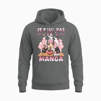 Je Peux Pas J'ai Manga - Humor Kawaii Ramen Anime Japanese Unisex Hoodie - Graphite Heather