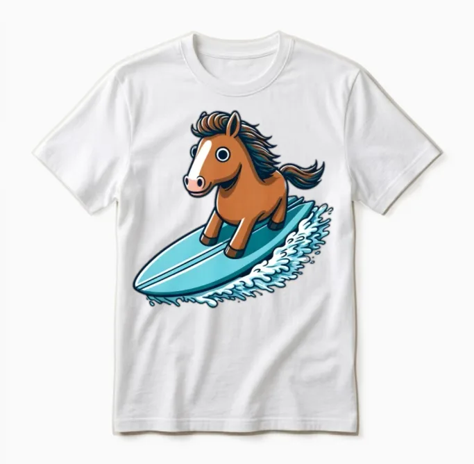 Horse Surfing - Lovers Unisex T-Shirt in White