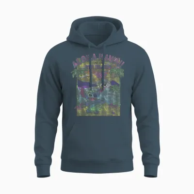 Disney Lilo & Stitch Aloha Hawaii Come Visit the Islands Unisex Hoodie - Dark Heather
