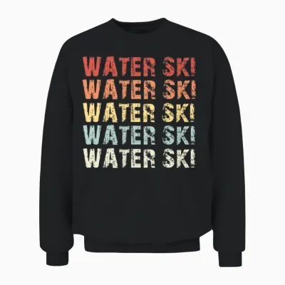 Retro Water Ski Unisex Sweatshirt - Black