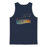 Piano Keyboard Retro — & Keys Gift Unisex Tank Top - Navy – 1
