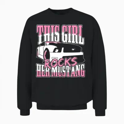 Mustang Lover - This Girl Rocks Her Mustang Unisex Sweatshirt - Black
