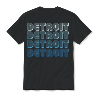 Retro Detroit Michigan Unisex T-Shirt - Black