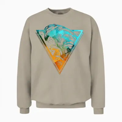 Triangle with Sea Waves Unisex Sweatshirt - Sand