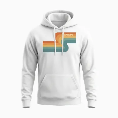 Cancer Retro Design by Blindemommsmerch Unisex Hoodie - White