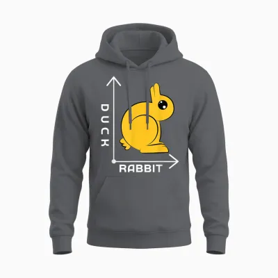 Lustiges Optisches Illusionsdesign - Ente - Hase - Streich - Kunst Unisex Hoodie - Charcoal