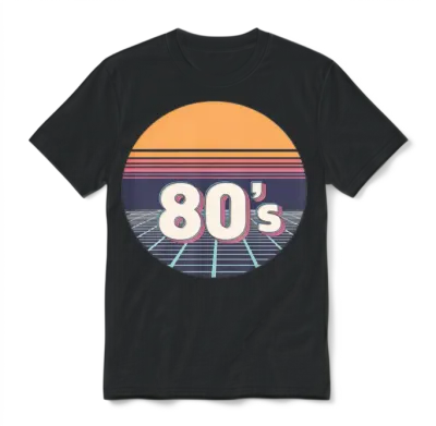 Retro 80s Unisex T-Shirt - Black