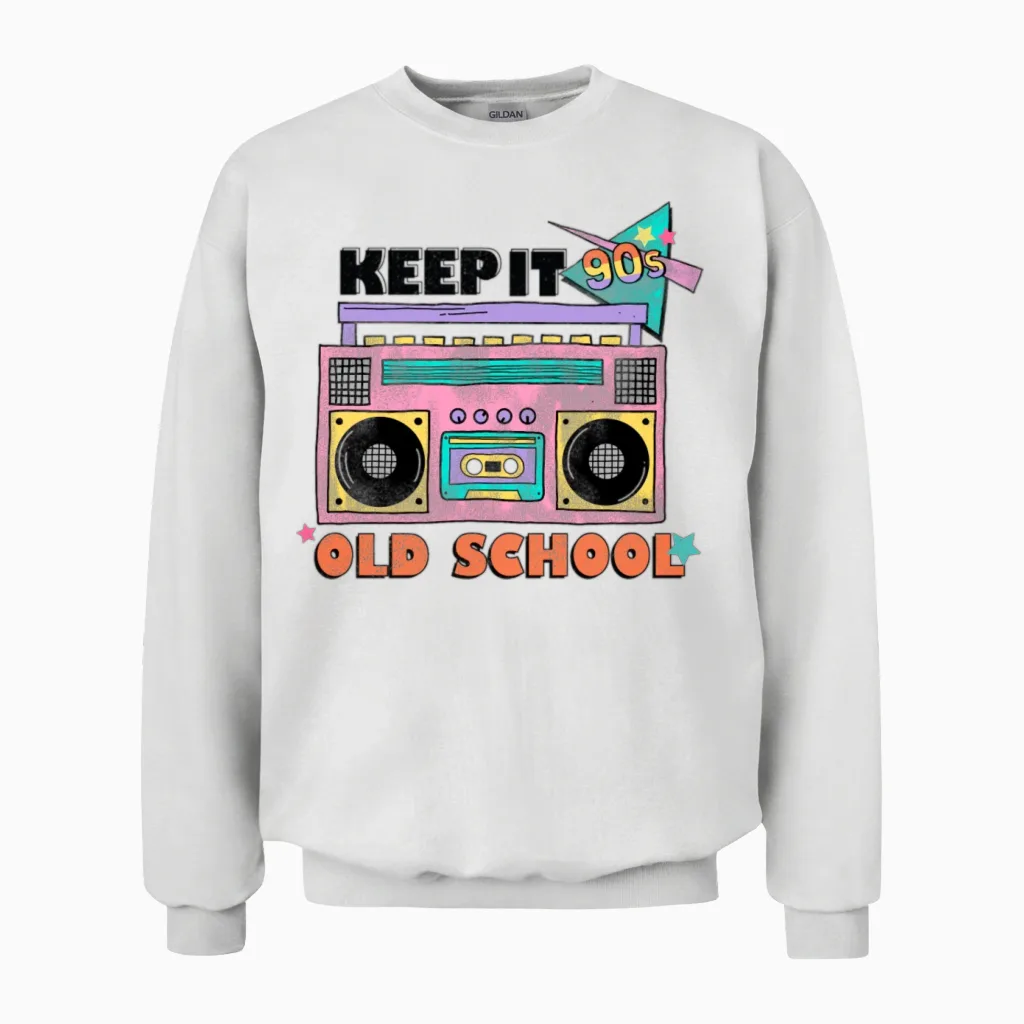 Retro Fashion Unisex Sweatshirt in White