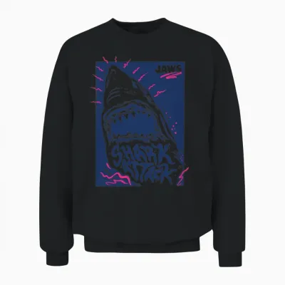 Jaws Shark Attack Unisex Sweatshirt - Black