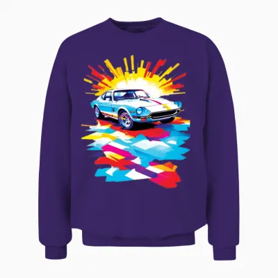 Retro Car Asthetic Design Unisex Sweatshirt - Purple