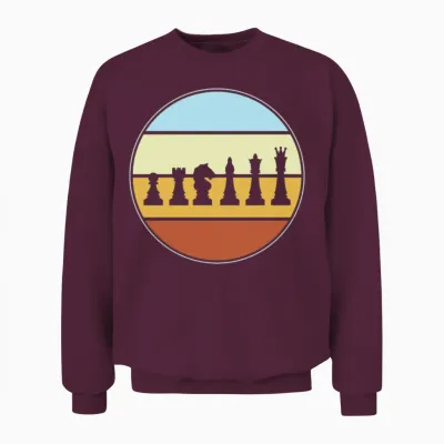 Chess Retro Unisex Sweatshirt - Maroon