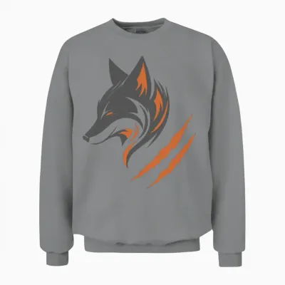 Grey Fox | Orange Fox Unisex Sweatshirt - Sport Grey