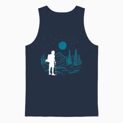 Funny Hiking Hiker Gift Unisex Tank Top - Navy