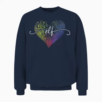 11th Birthday Cute Heart Girl 11 Years Old Decorative Unisex Sweatshirt - Navy
