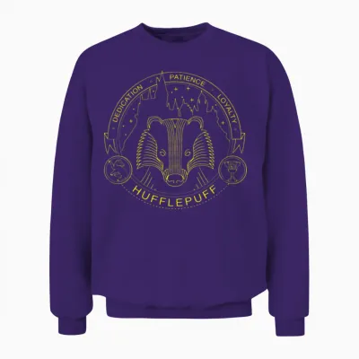 Harry Potter Hufflepuff Coat of Arms Unisex Sweatshirt - Purple