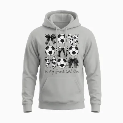 Soccer Shirt in My Soccer Girl Era Retro Groovy Soccer Girl Unisex Hoodie - Ash