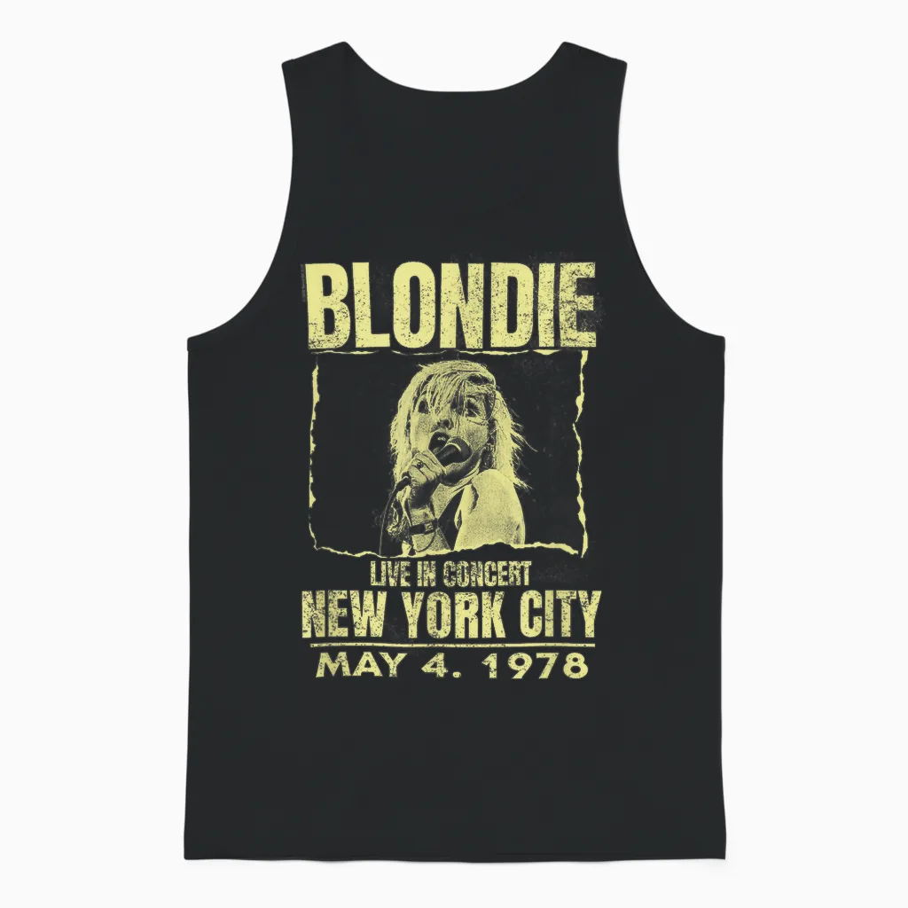 Blondie Live Concert Poster New York 1978 Vintage Band Unisex Tank Top in Black
