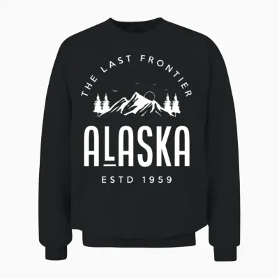 Alaska Usa Frontier Unisex Sweatshirt - Black