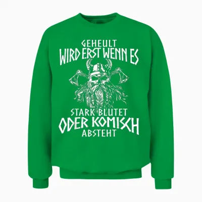 Viking Nordic Compass Wolf Nordic Germanic Midgard T-Shirt, Black Unisex Sweatshirt - Irish Green