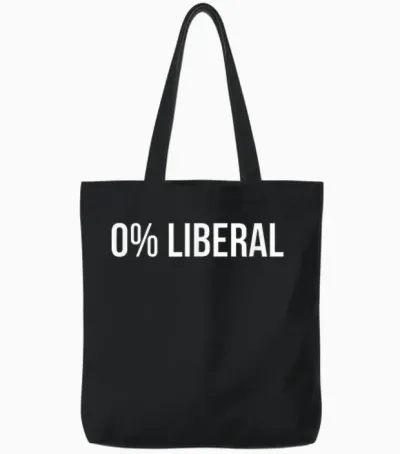 0% Liberal Zero Percent Liberal Tote Bags - Black