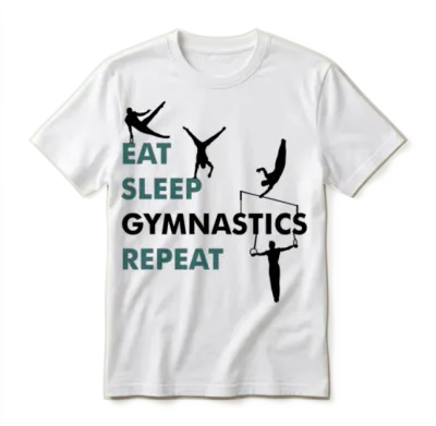 Eat, Sleep, Gymnastics, Repeat - Gymnast, Men Unisex T-Shirt - White