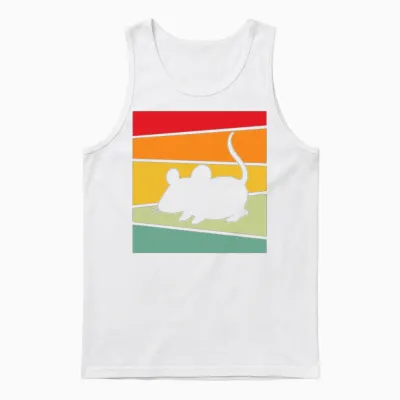 Mouse Retro Unisex Tank Top - White