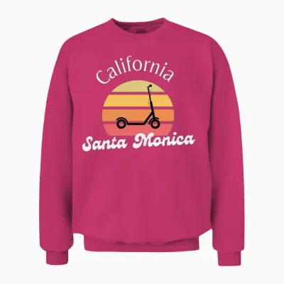 Santa Monica California Retro Unisex Sweatshirt - Heliconia