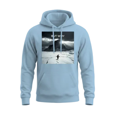 Penguin Mountain - but Why Unisex Hoodie - Light Blue