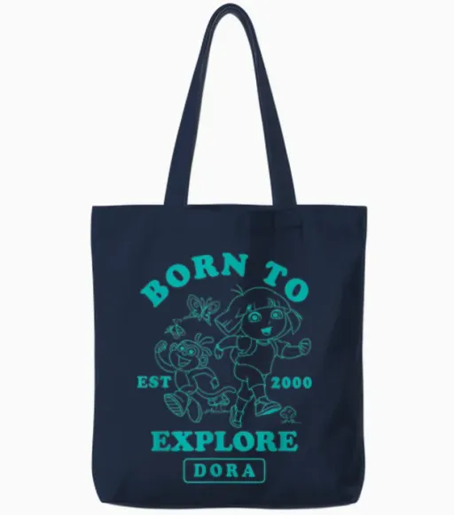 Dora the Explorer Born to Explore Since 2000 Tote Bags - Navy
