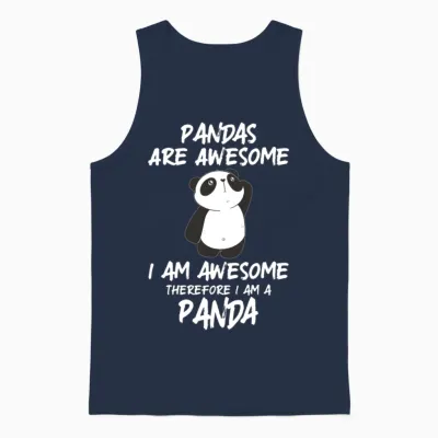 Panda Shirt Pandas Are Awesome Panda Bear Unisex Tank Top - Navy