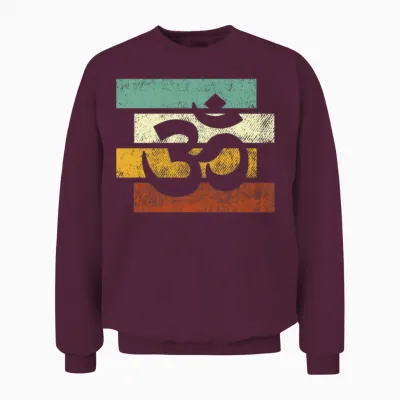 Meditation Retro Unisex Sweatshirt - Maroon