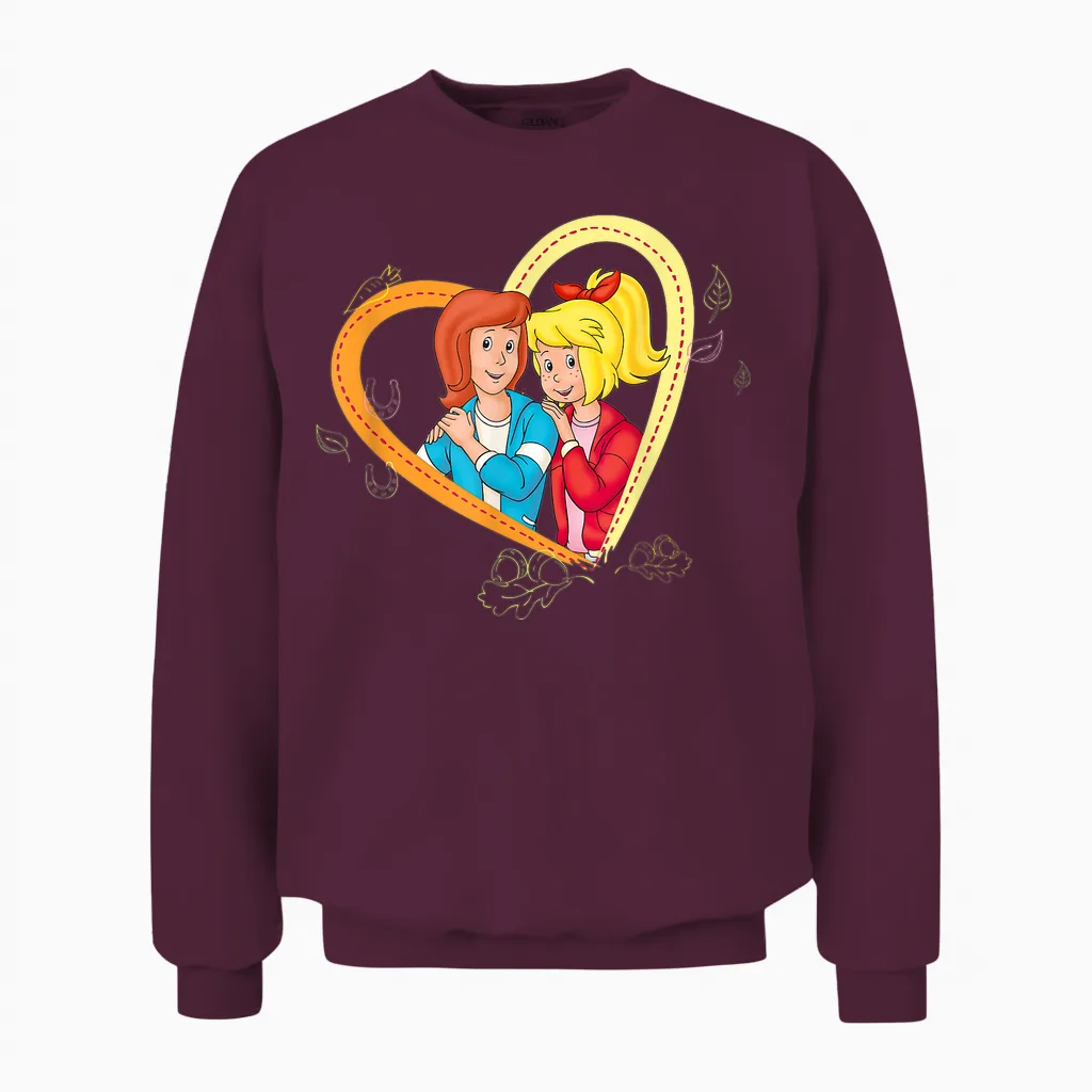 Bibi & Tina - Autumn Love Halloween Ii T-Shirt, Blue, S Unisex Sweatshirt in Maroon