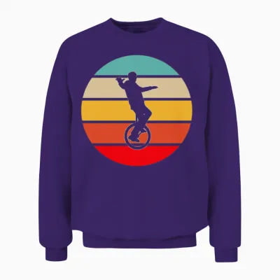 Unicycle Retro Unisex Sweatshirt - Purple