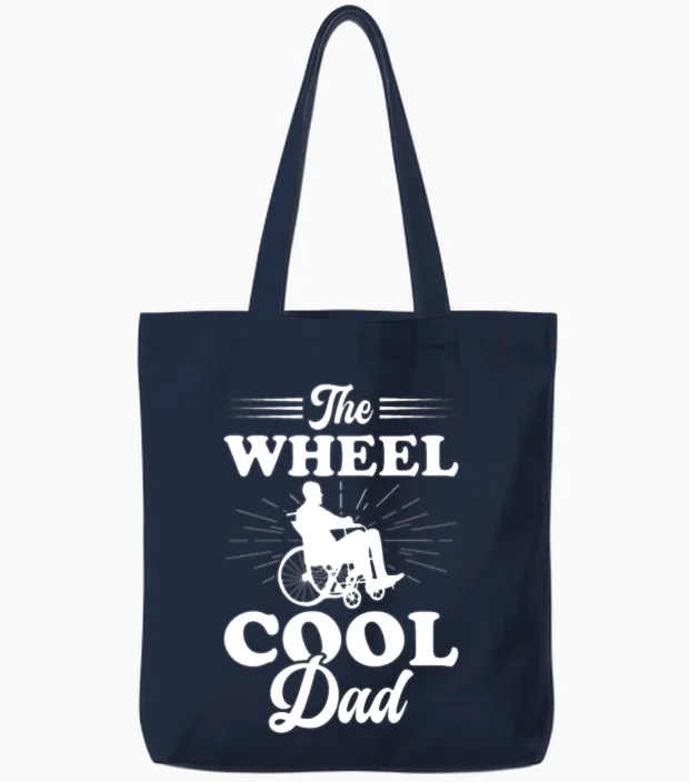 Funny Paraplegic Handicap Wheelchair Paraplegia Tote Bags in Navy
