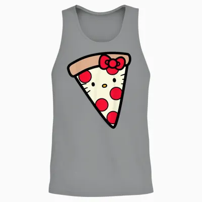 Hello Kitty Pizza Slice Unisex Tank Top - Sport Grey
